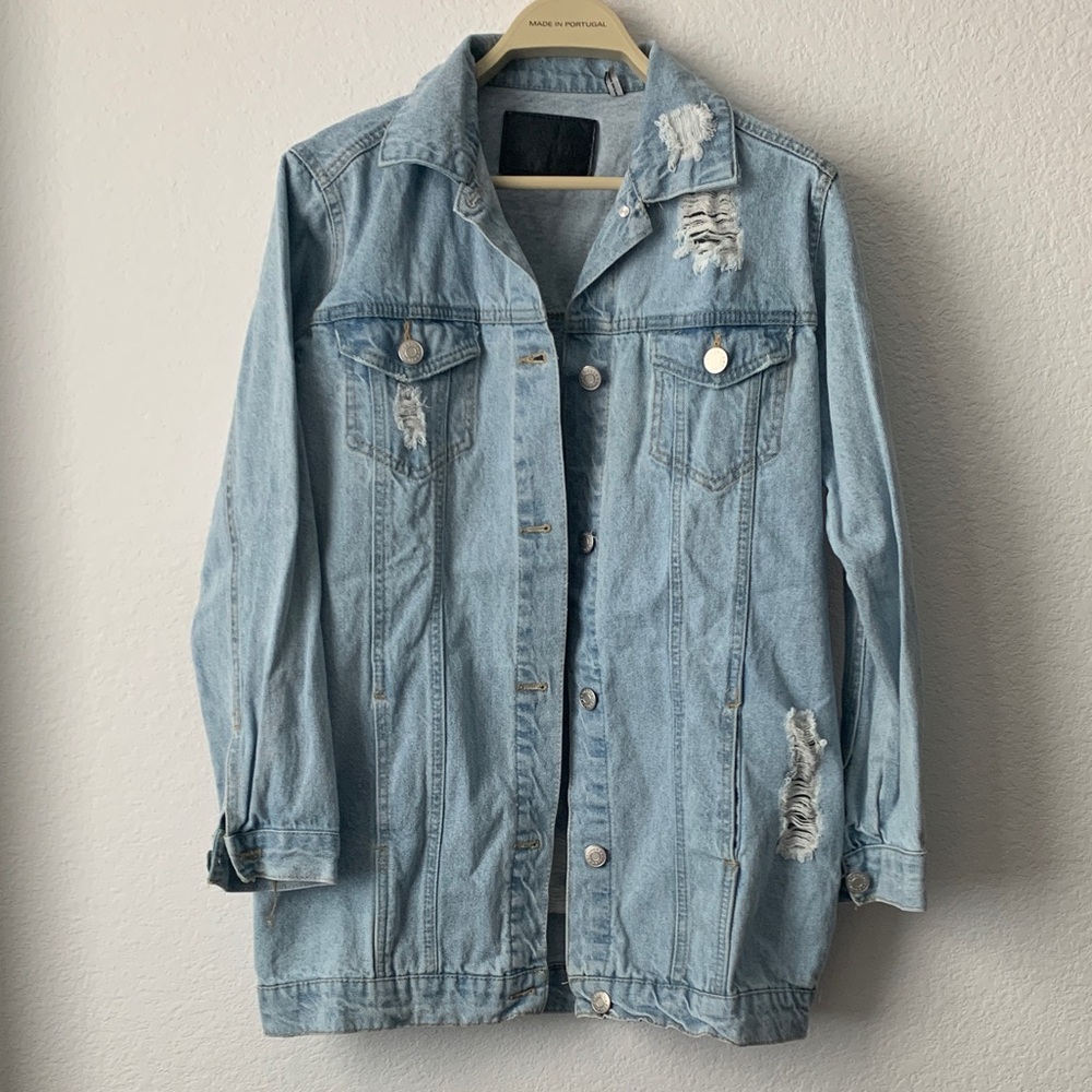 Refuge Light Blue Distressed Jean Jacket
